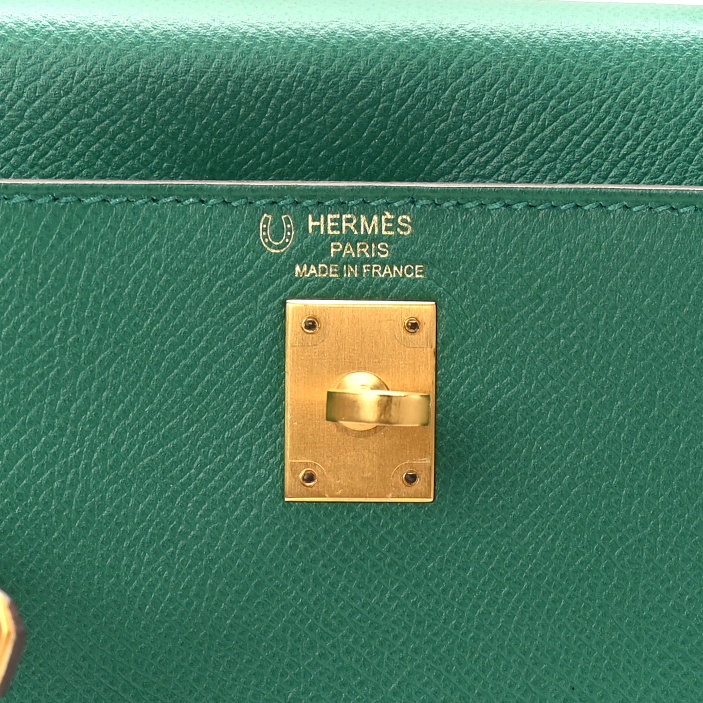 Epsom Bi-Color Horseshoe Kelly Sellier 25 Vert Vertigo Craie