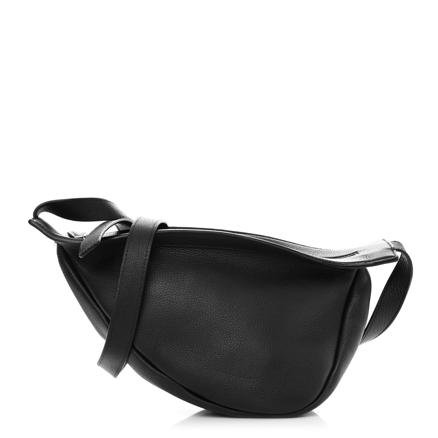 The Row Grained Calfskin Small Slouchy Banana Bag Black 1 of 11