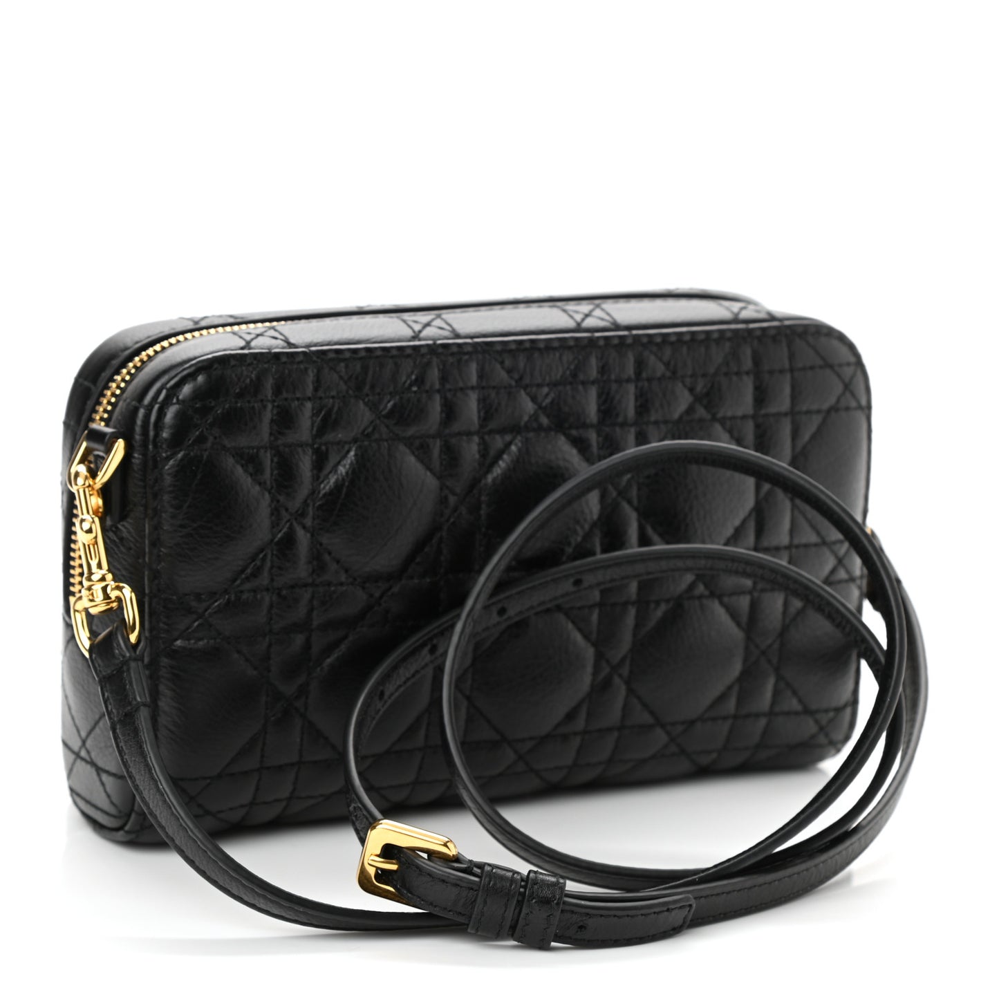 Supple Calfskin Caro Double Pouch Black