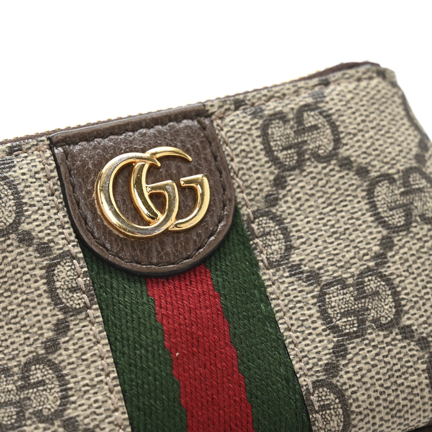 GG Supreme Monogram Web Ophidia Key Case Beige New Acero