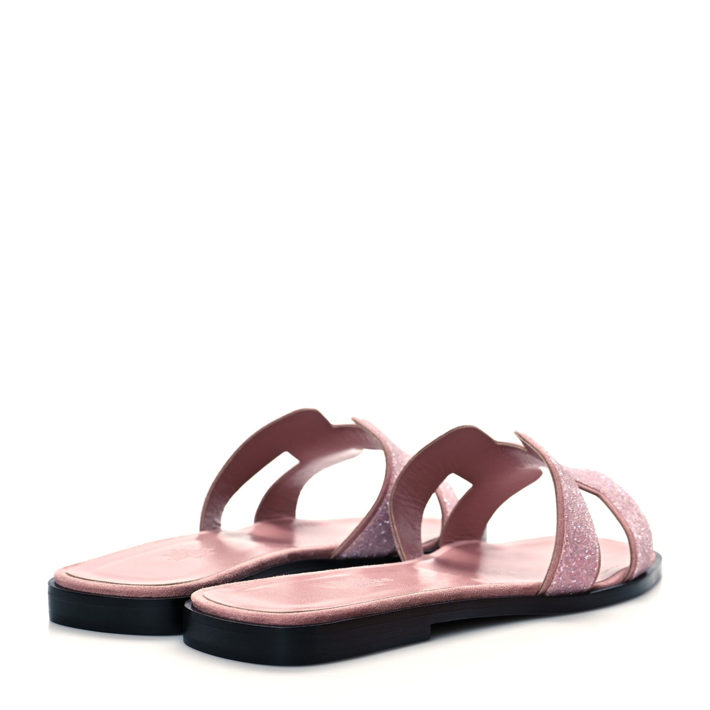 Suede Goatskin Crystal Powder Oran Sandals 38.5 Rose