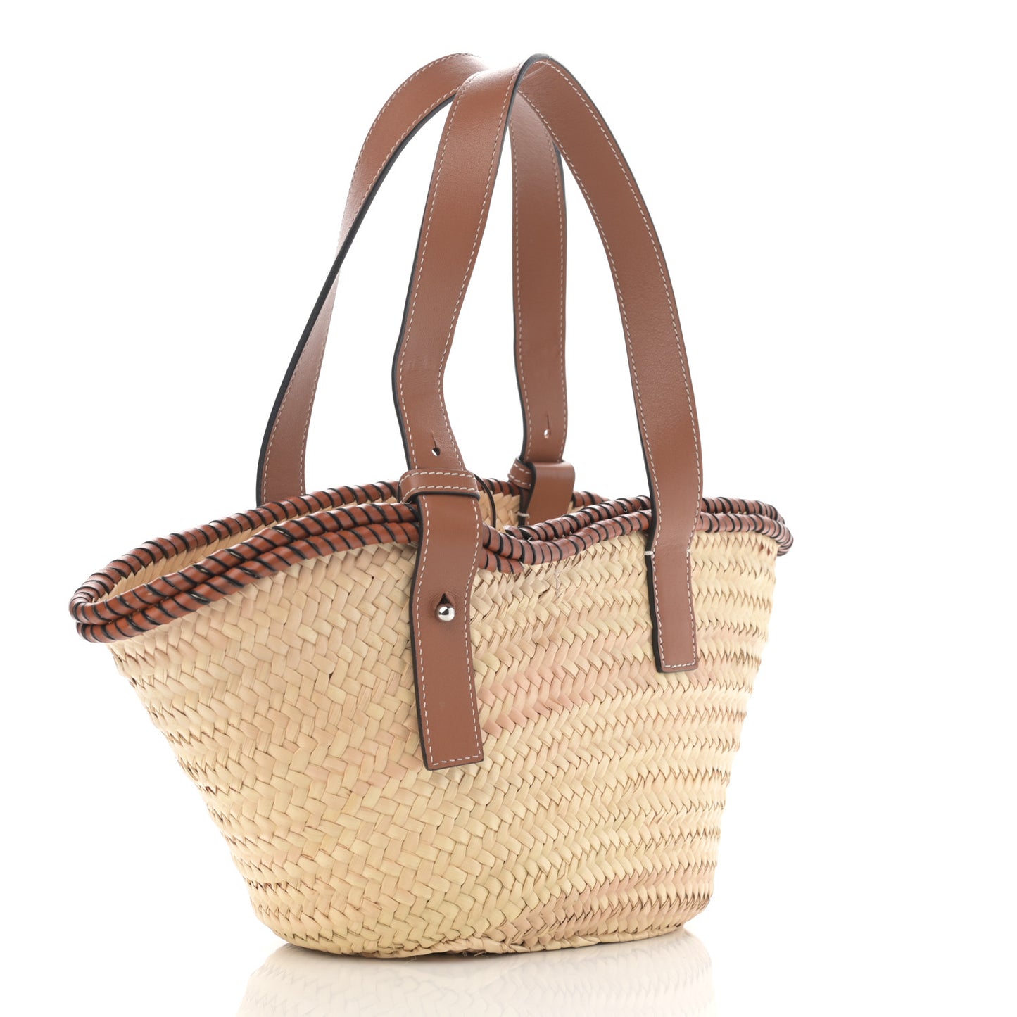 Raffia Small Basket Tote Bag Natural Tan
