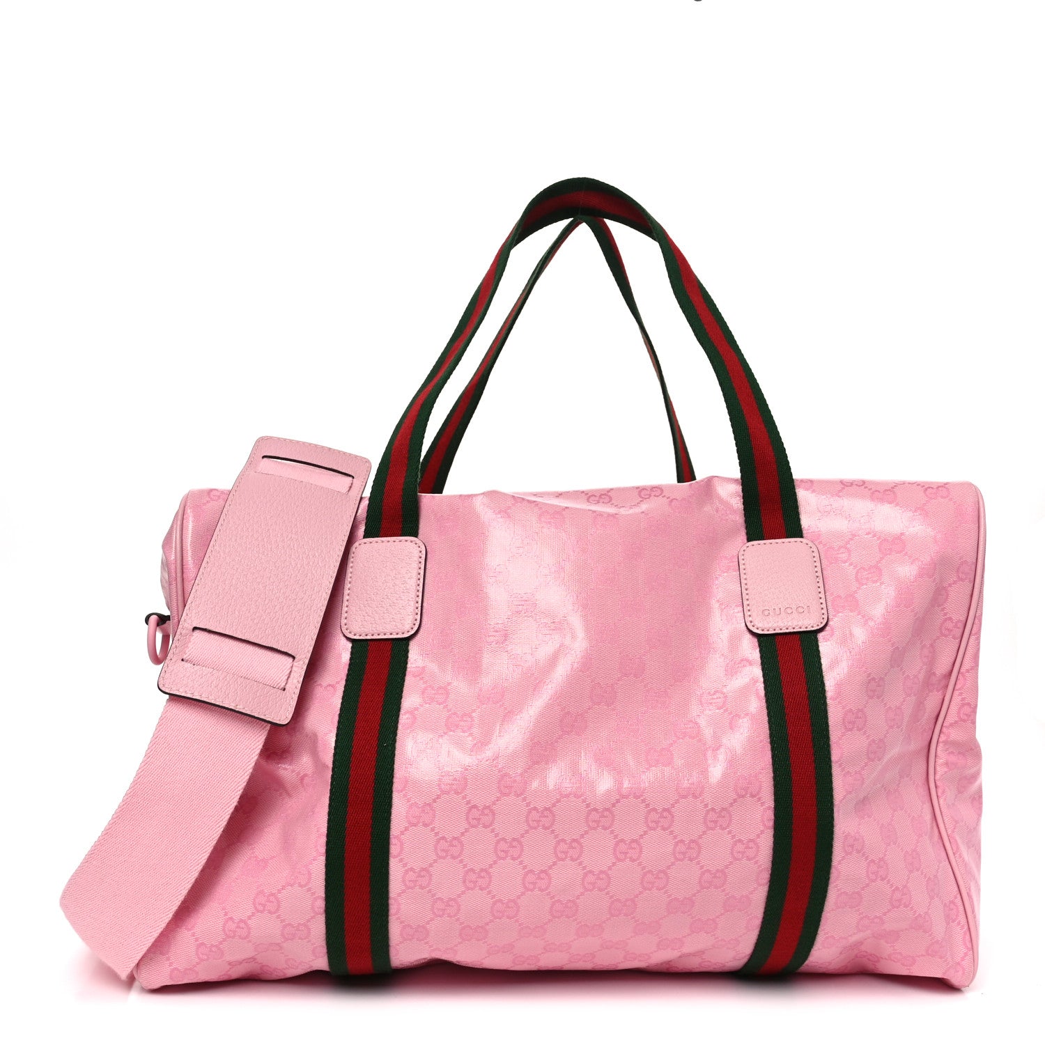 Gucci Crystal Monogram Web Medium Duffle Bag Pink 1837157