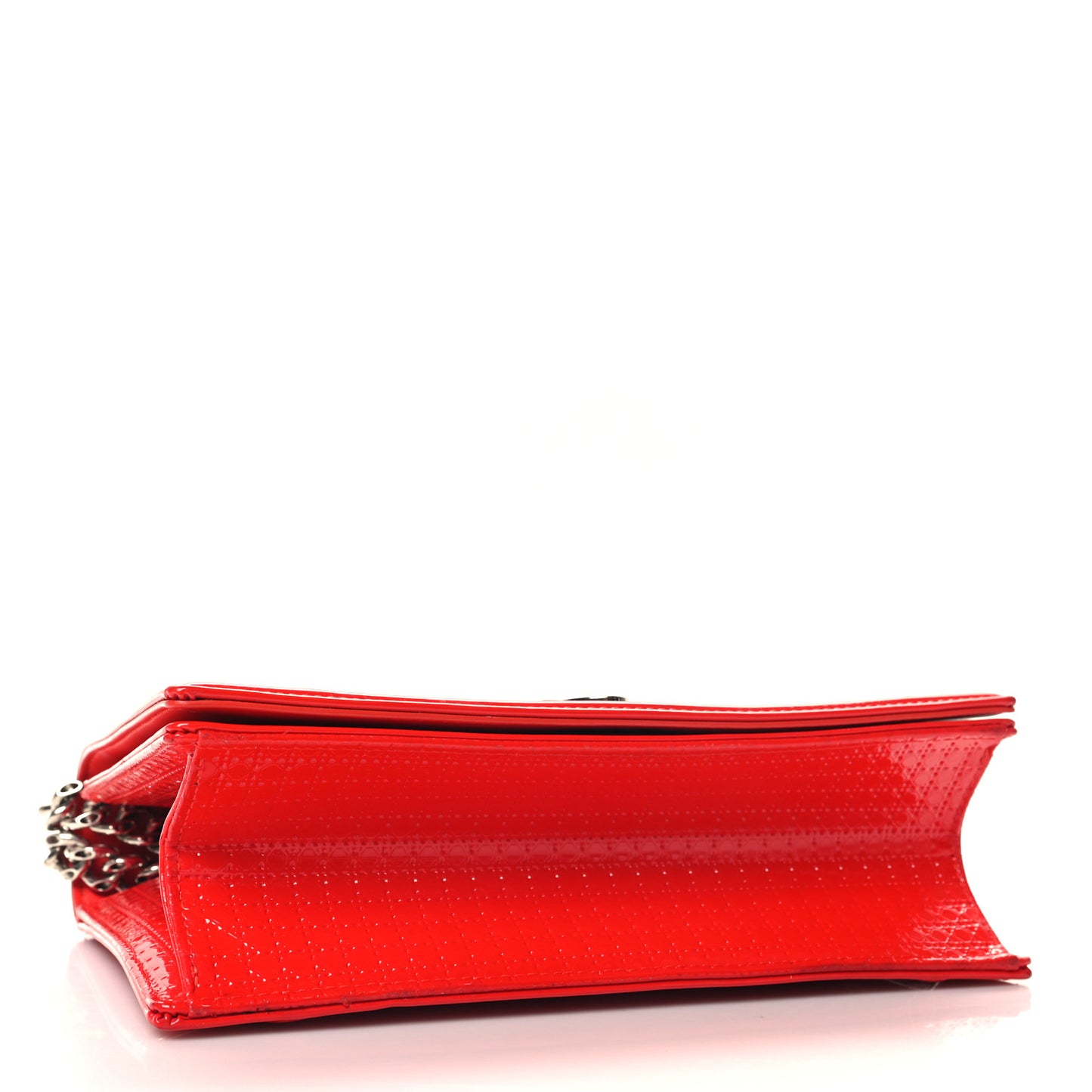 Patent Micro-Cannage Medium Diorama Flap Bag Red