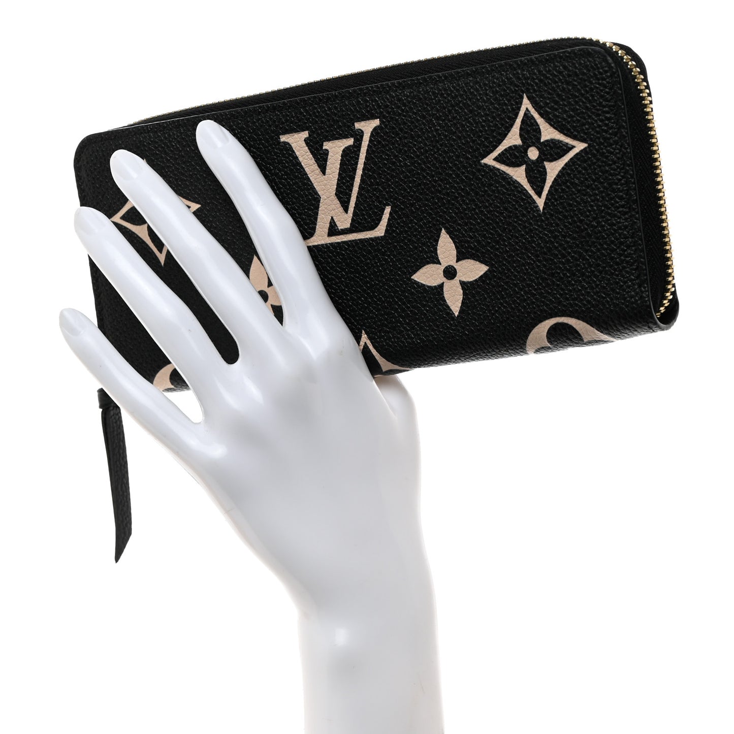 Empreinte Monogram Giant Clemence Wallet Black Beige