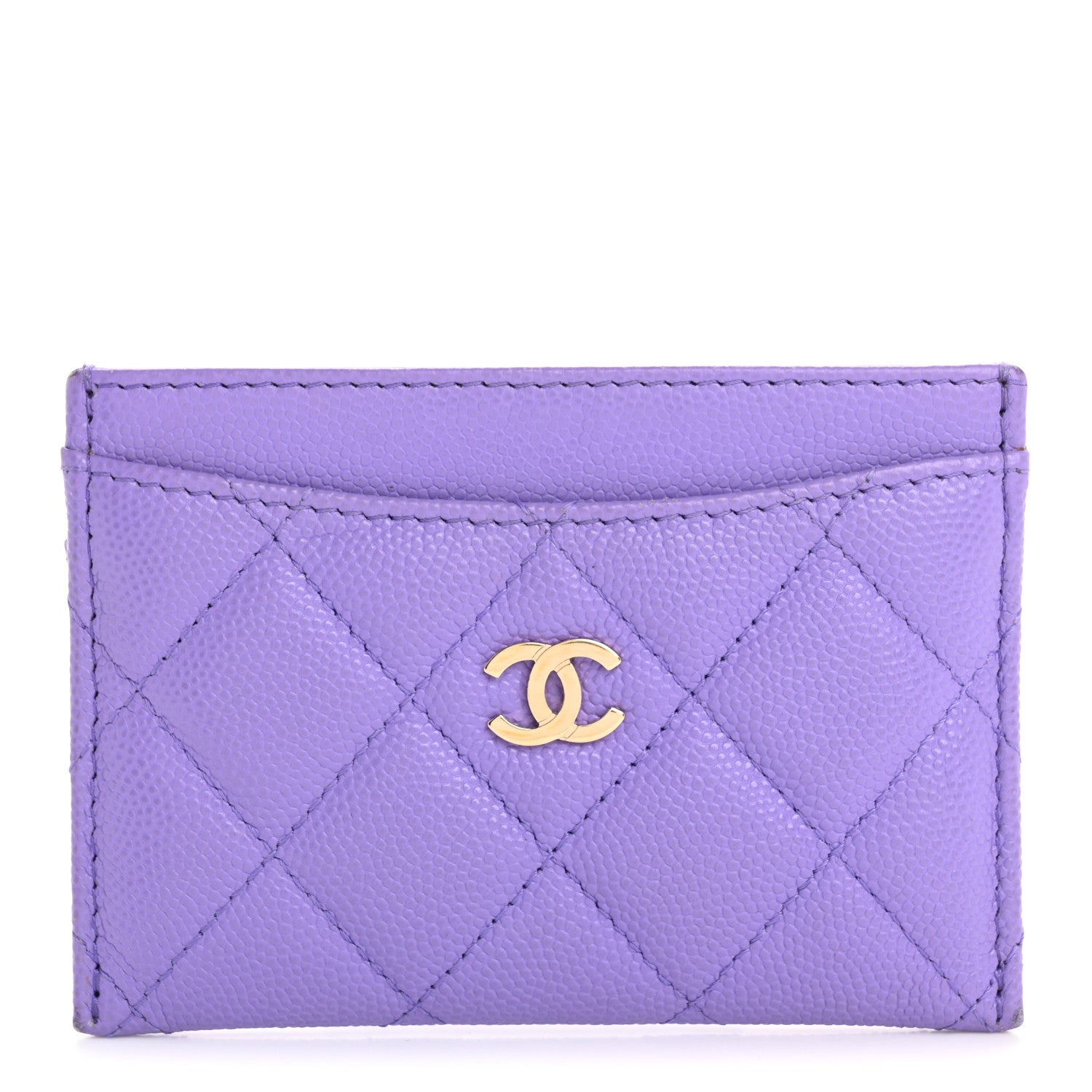 Chanel Caviar Quilted Card Holder Purple 1 of 13