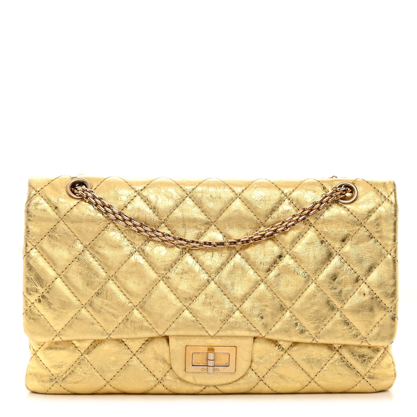 Metallic Calfskin Quilted 2.55 Reissue 226 Flap Gold