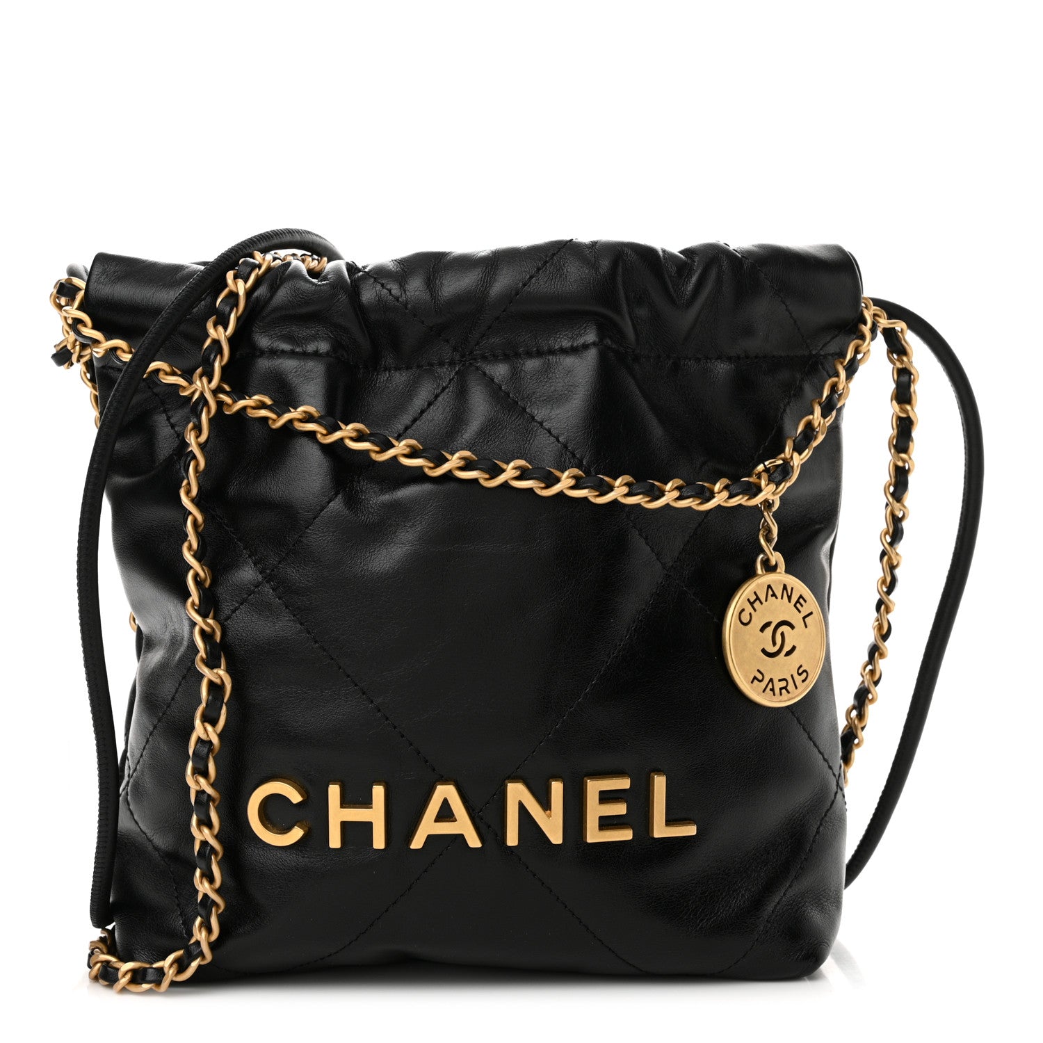 Chanel Shiny Calfskin Quilted Mini Chanel 22 Black 1 of 11