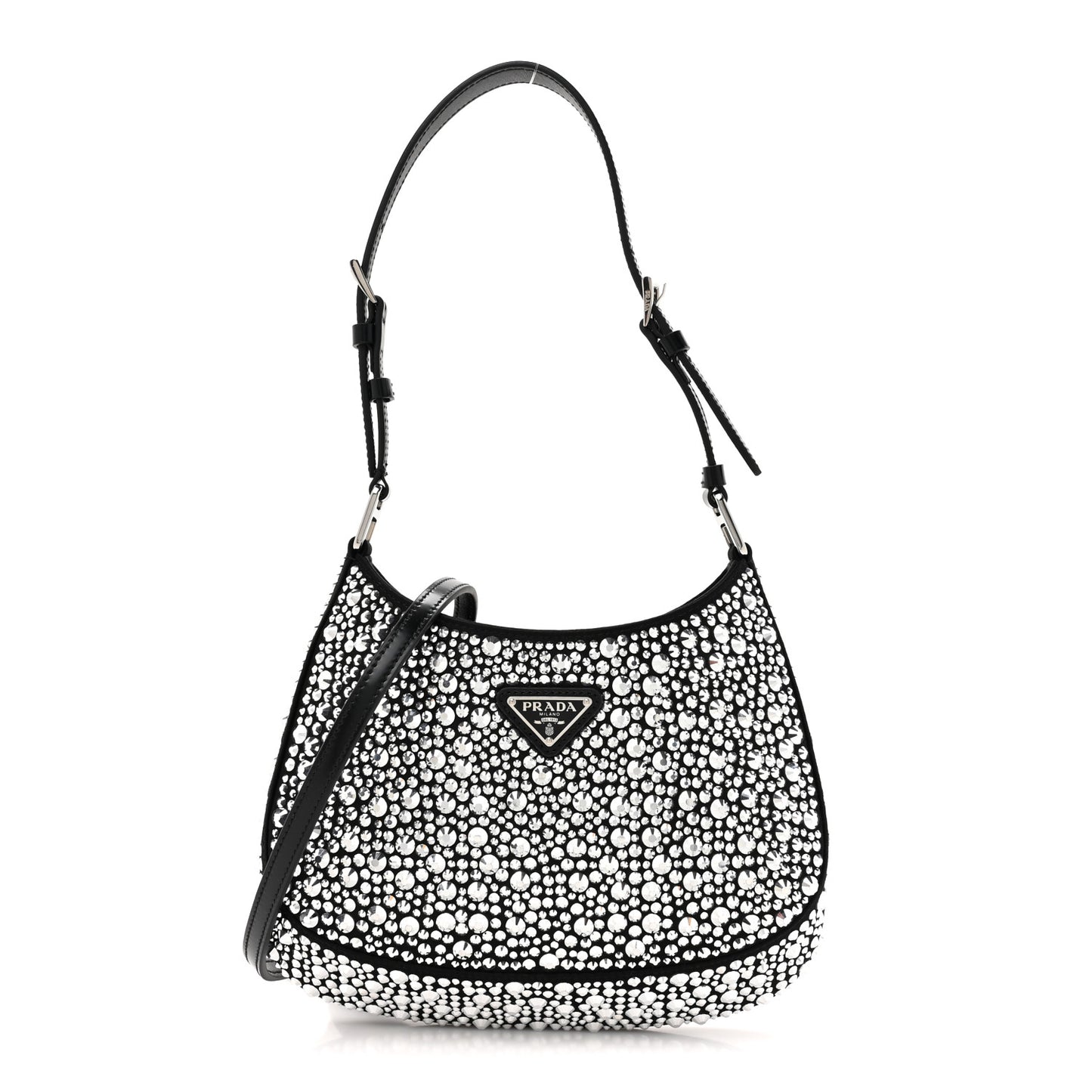 Satin Crystal Cleo Adjustable Strap Shoulder Bag Metal