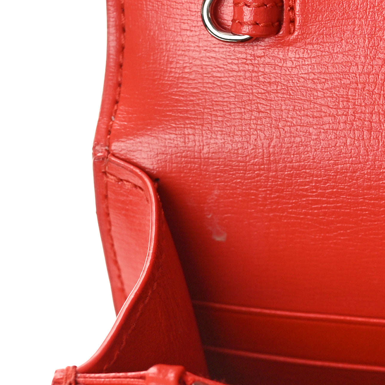 Calfskin Monogram Sunset Chain Wallet Rosso