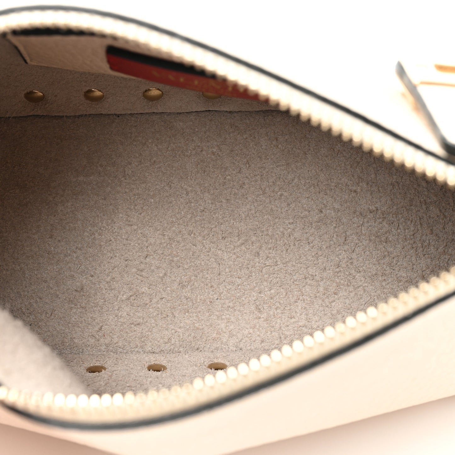Pebbled Calfskin Small Rockstud Flip Lock Shoulder Bag Light Ivory