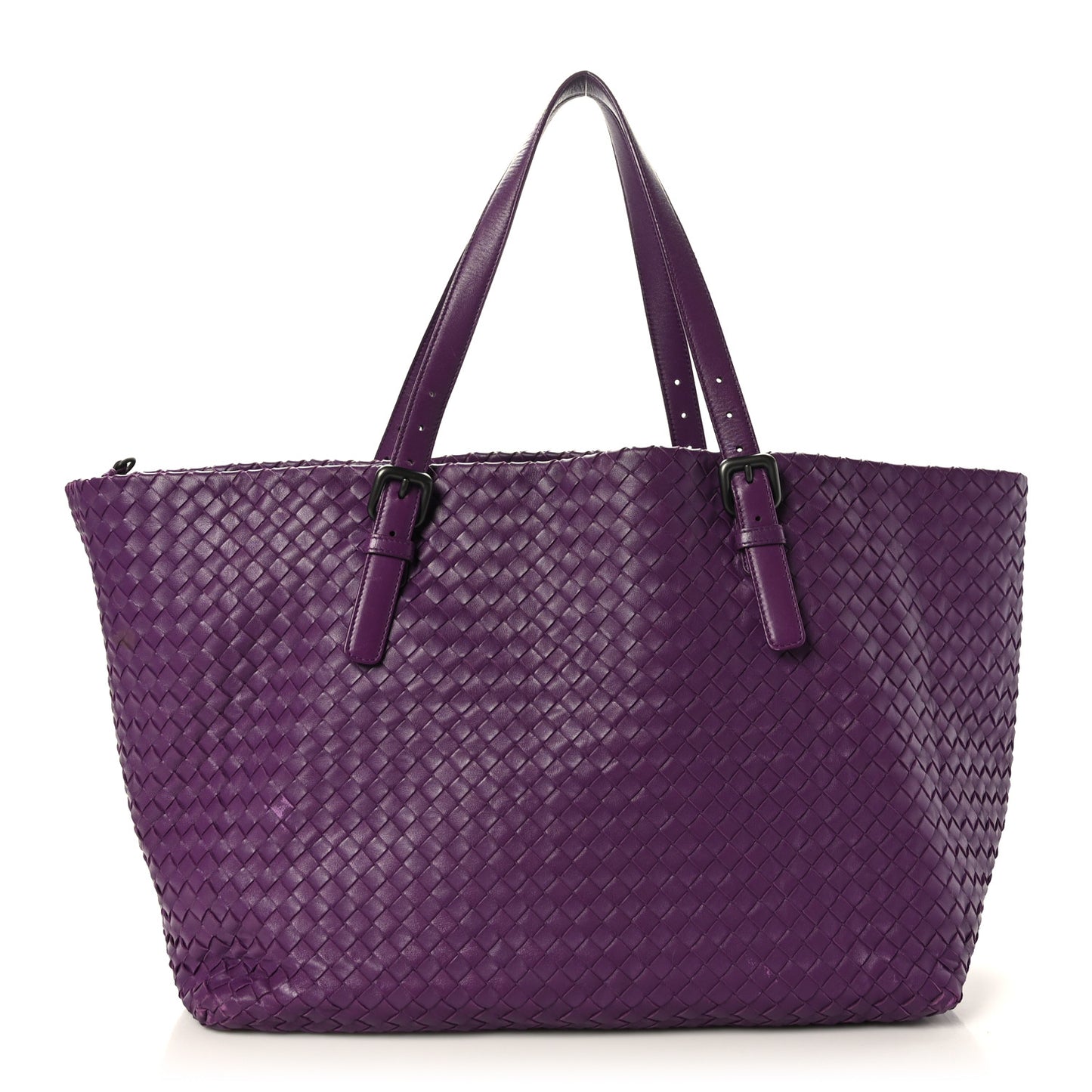 Nappa Intrecciato Large Cesta Tote Eggplant