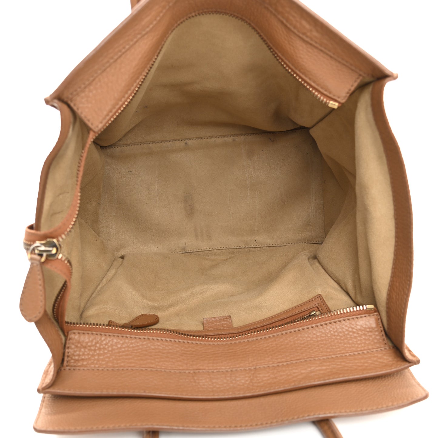 Drummed Calfskin Mini Luggage Camel