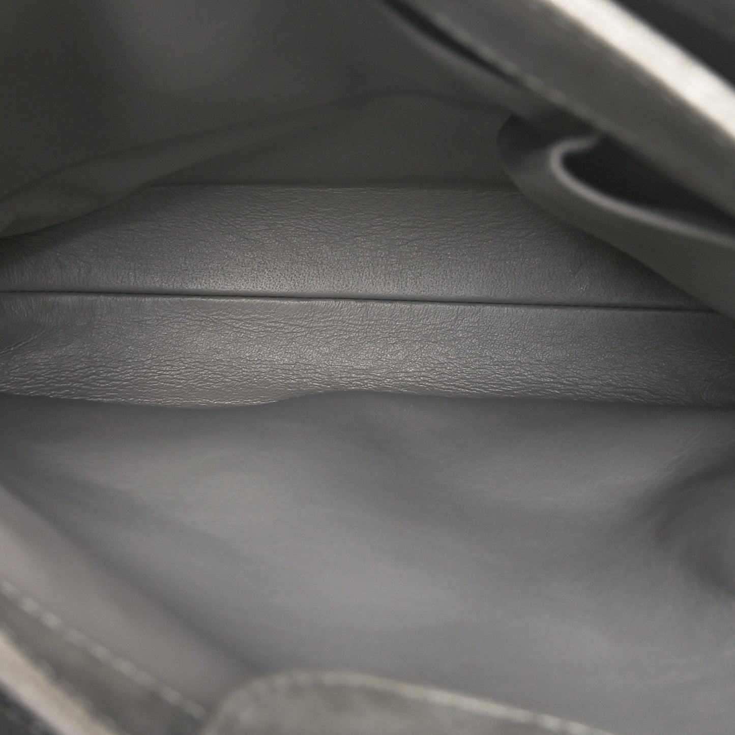Iridescent Calfskin CC North South Large Shopping Tote Silver