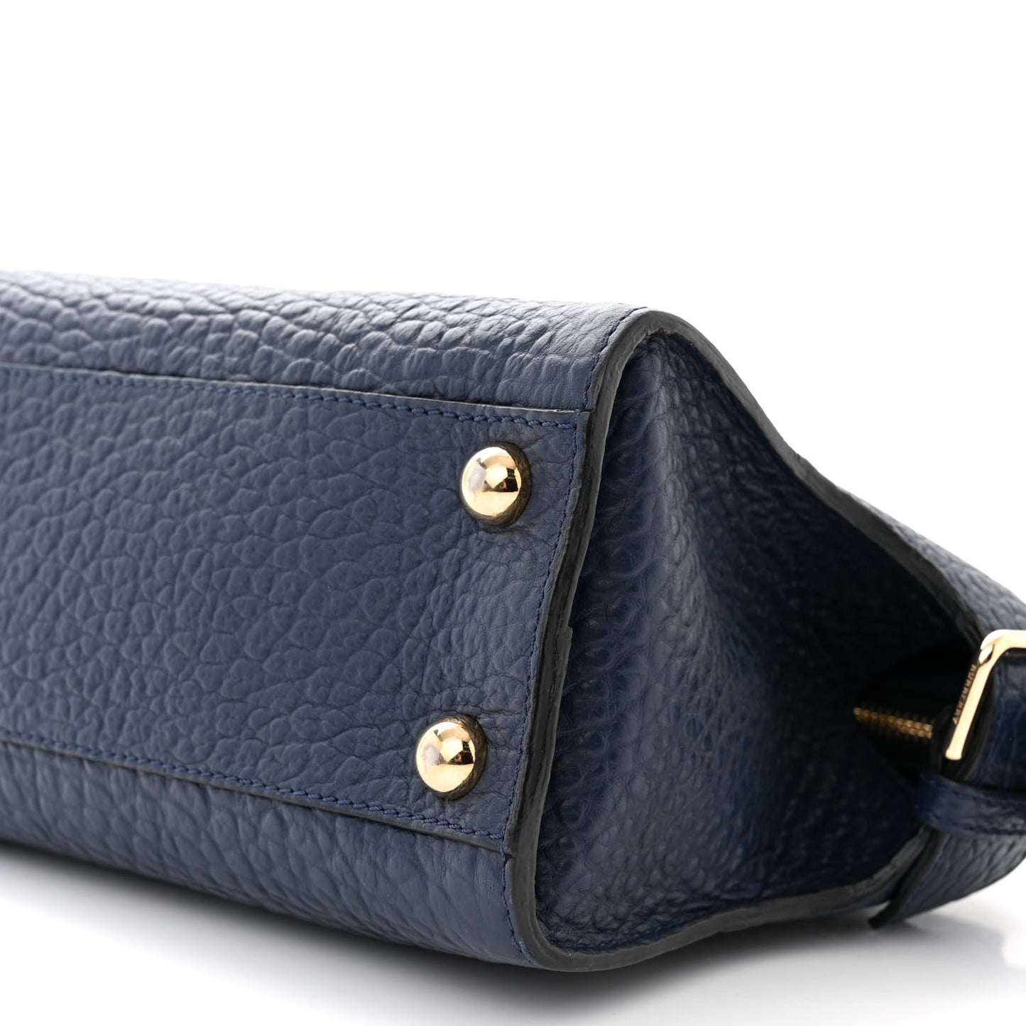 Signature Grain Small Clifton Bag Navy Blue