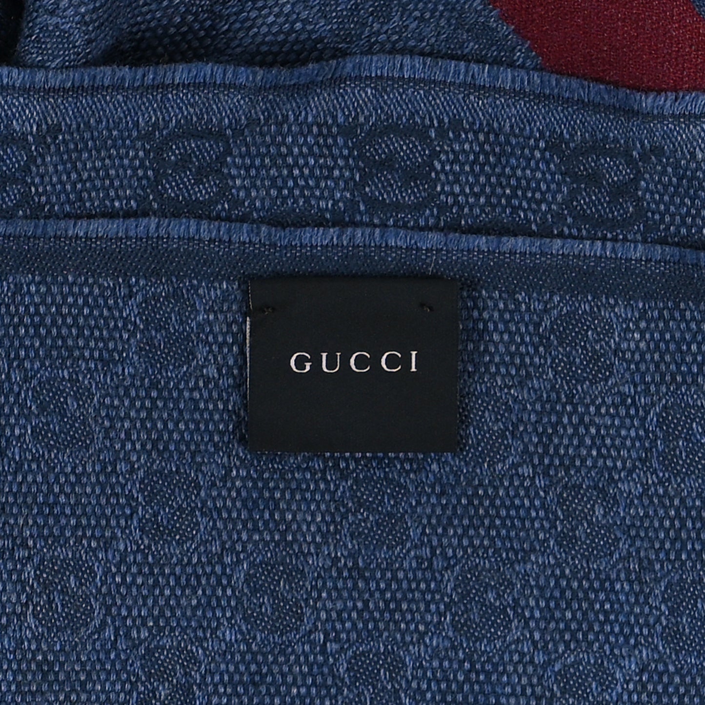Wool Monogram Web Scarf Midnight Blue