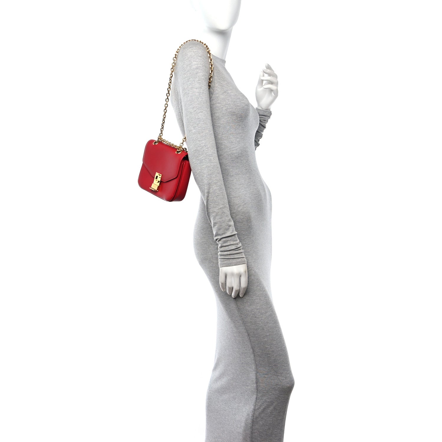 Celine Shiny Calfskin Small C Bag Red 2 of 11