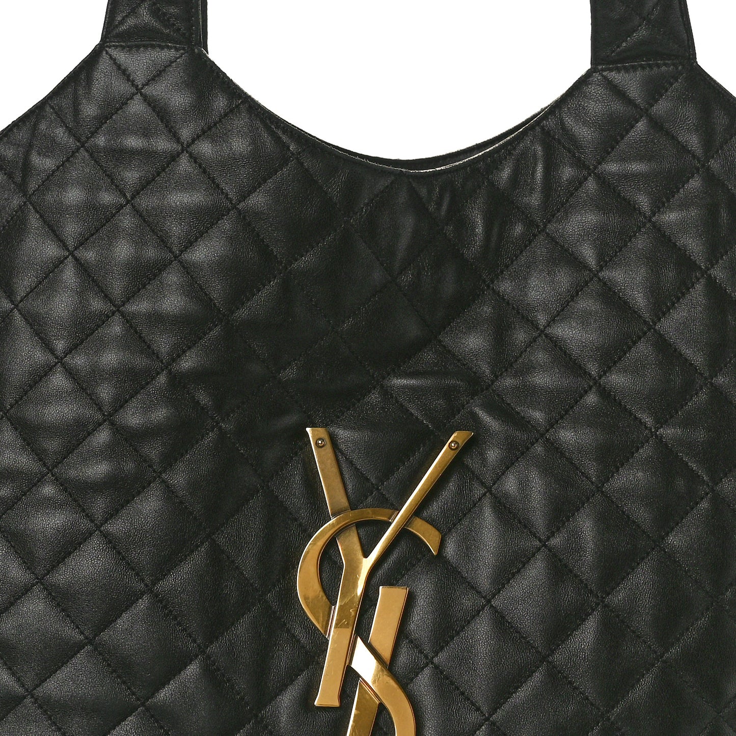 Lambskin Quilted Maxi Icare Shopping Tote Black