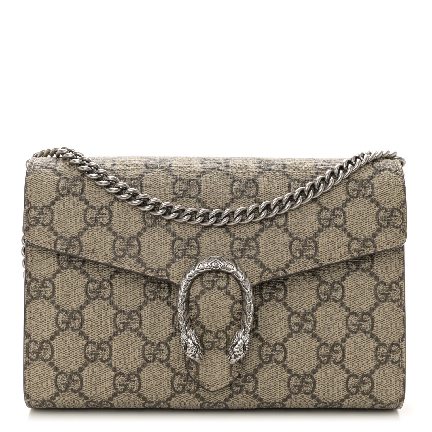 Gucci GG Supreme Monogram Mini Dionysus Chain Wallet Beige Taupe 1 of 11