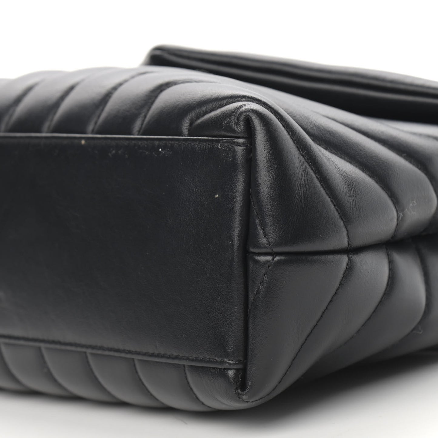 Calfskin Y Quilted Monogram Small Loulou Chain Satchel Black
