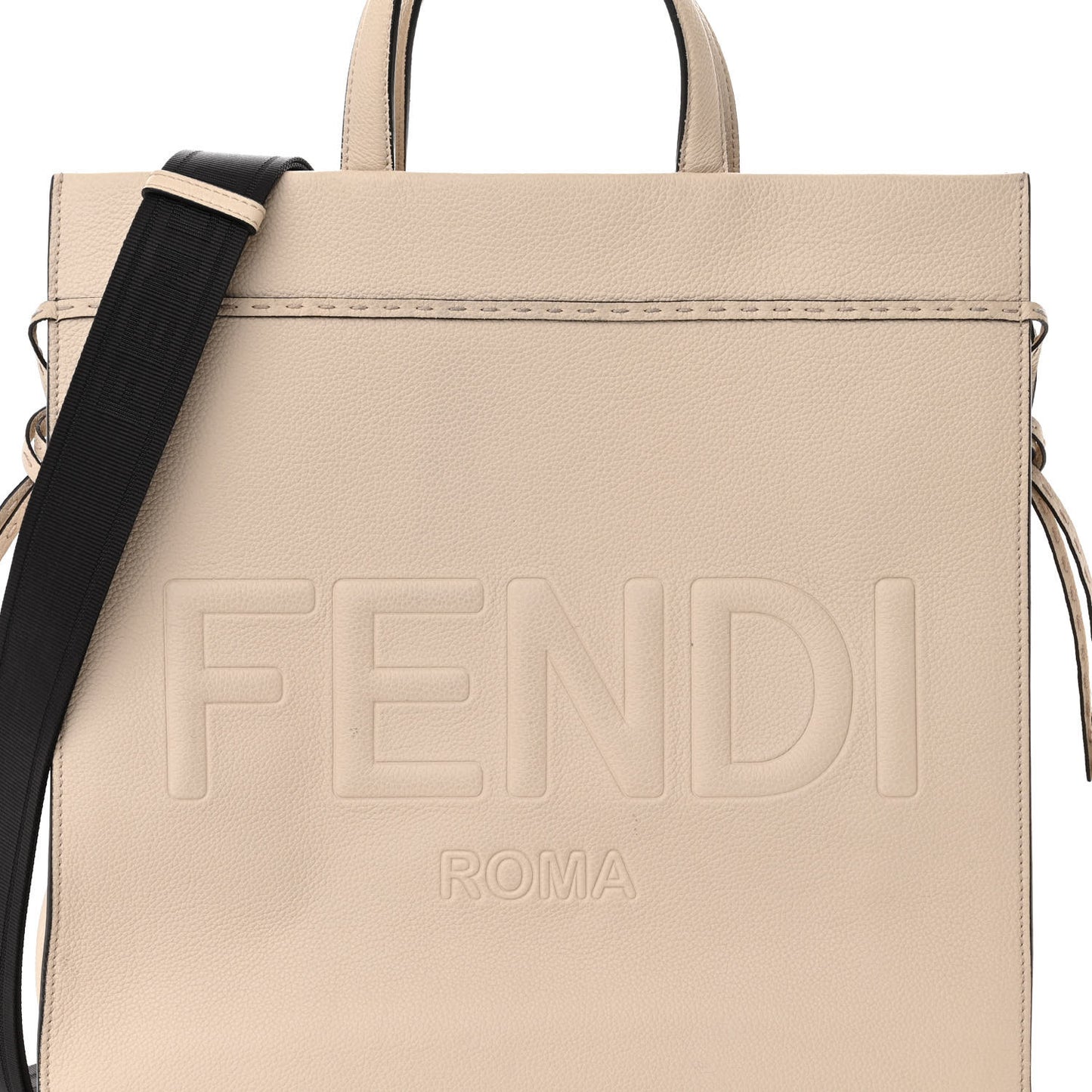 Vitello Cher Logo Embossed Medium Go To Shopper Tote Camelia