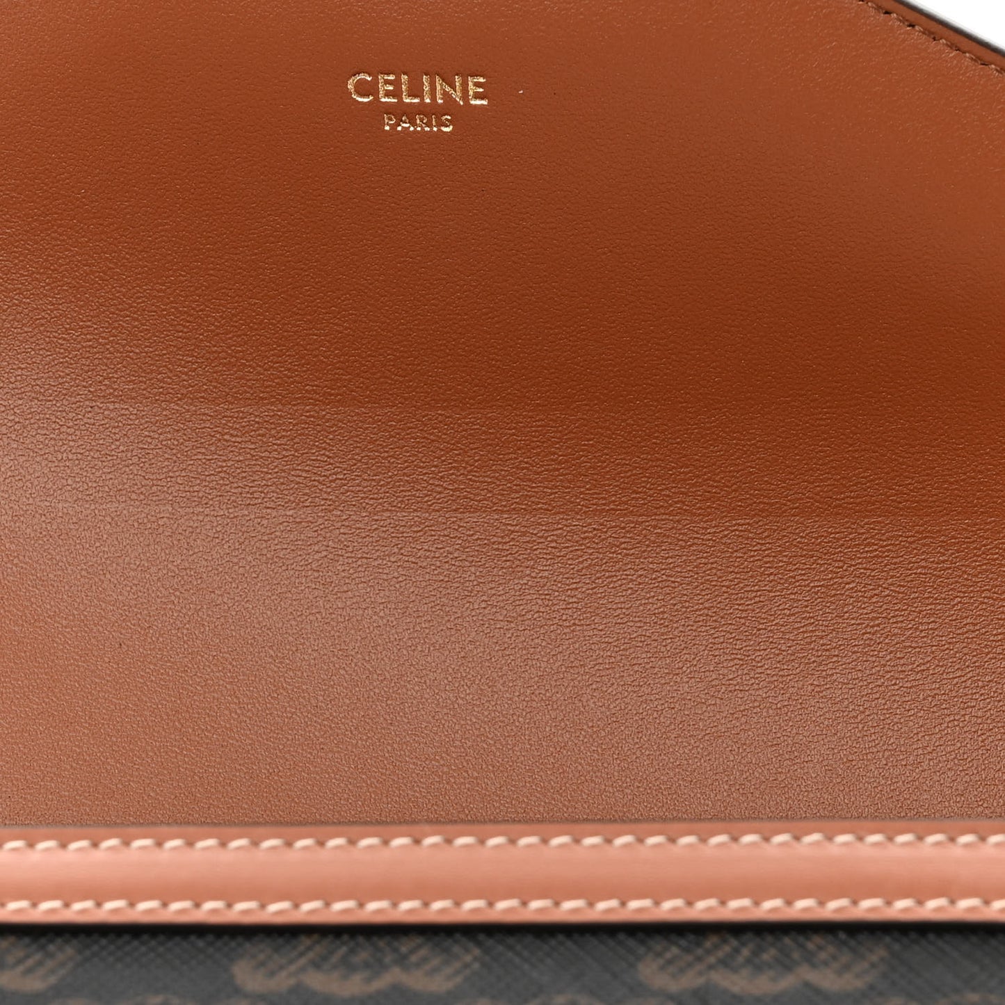 Triomphe Canvas Calfskin Enveloppe Bag Tan