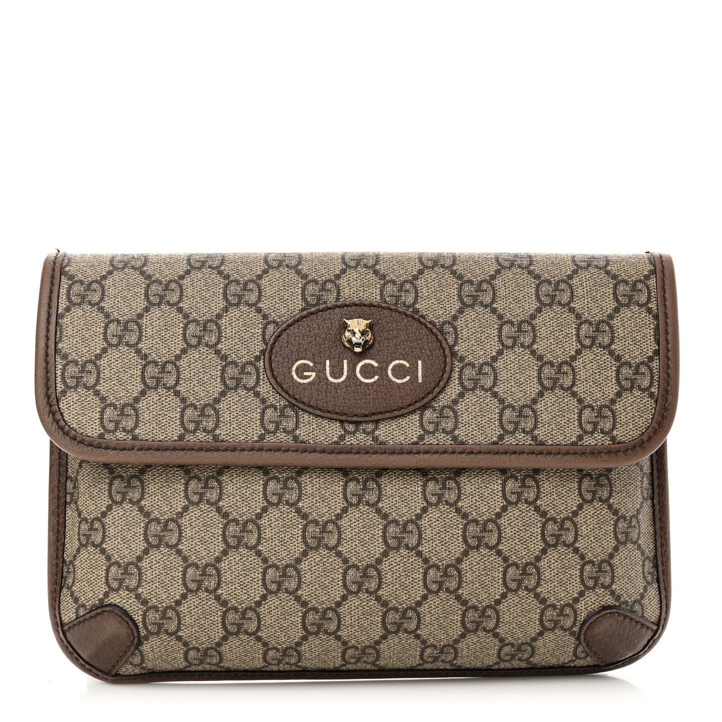 GG Supreme Monogram Neo Vintage Web Belt Bag Brown