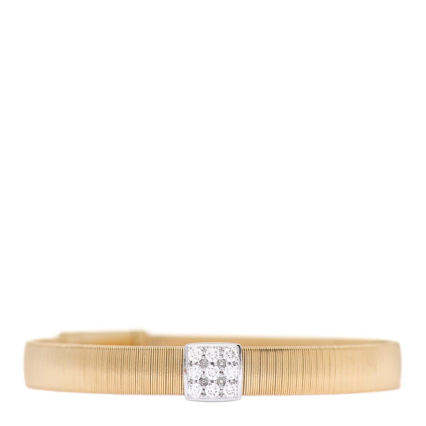 18K Yellow White Gold Diamond Masai Diamond Station Bracelet