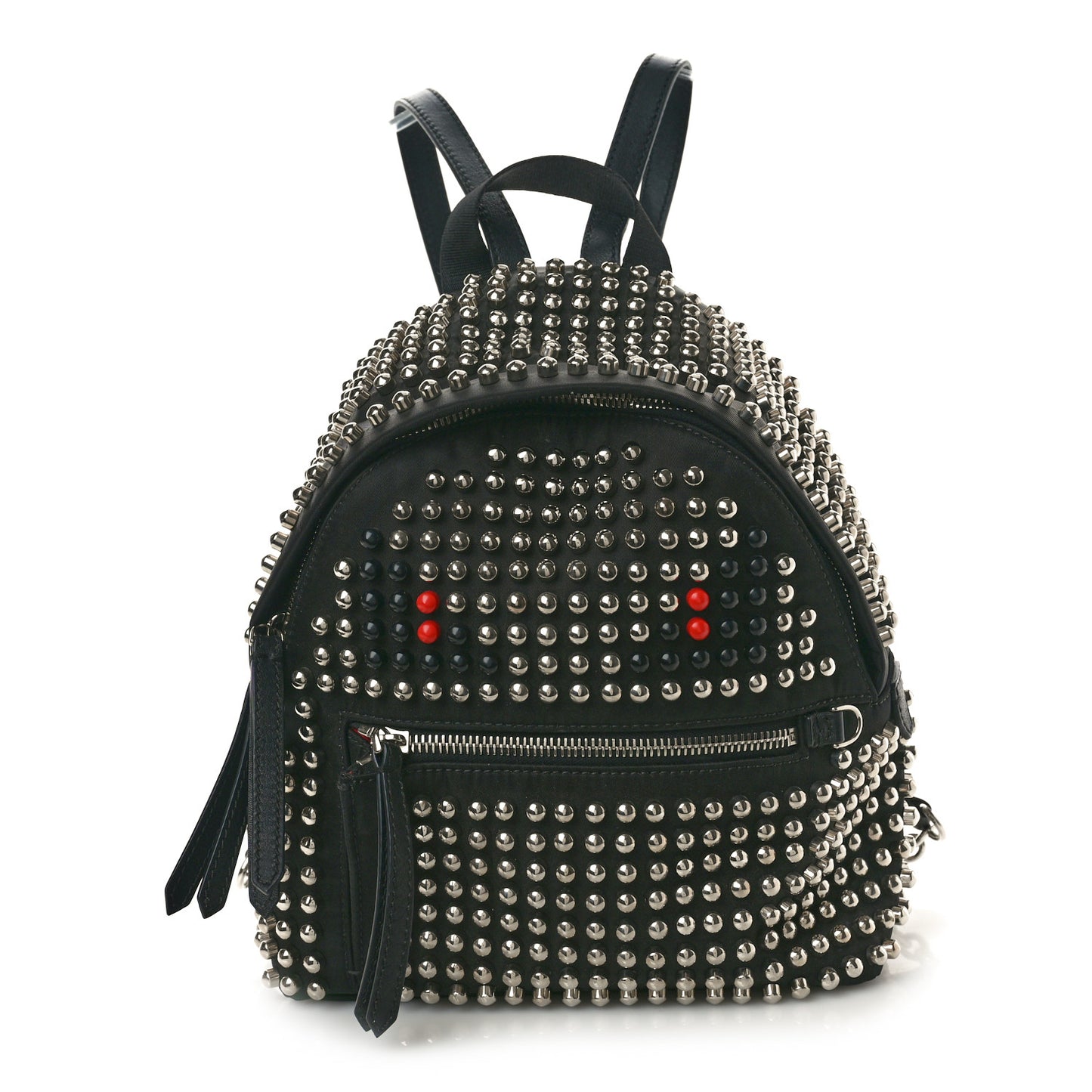 Nylon Vitello Dolce Studded Monster Mini Backpack Black