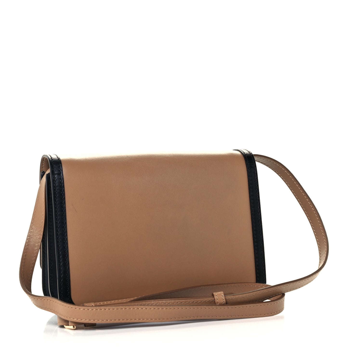 Calfskin Small TB Envelope Clutch Bag Malt Brown