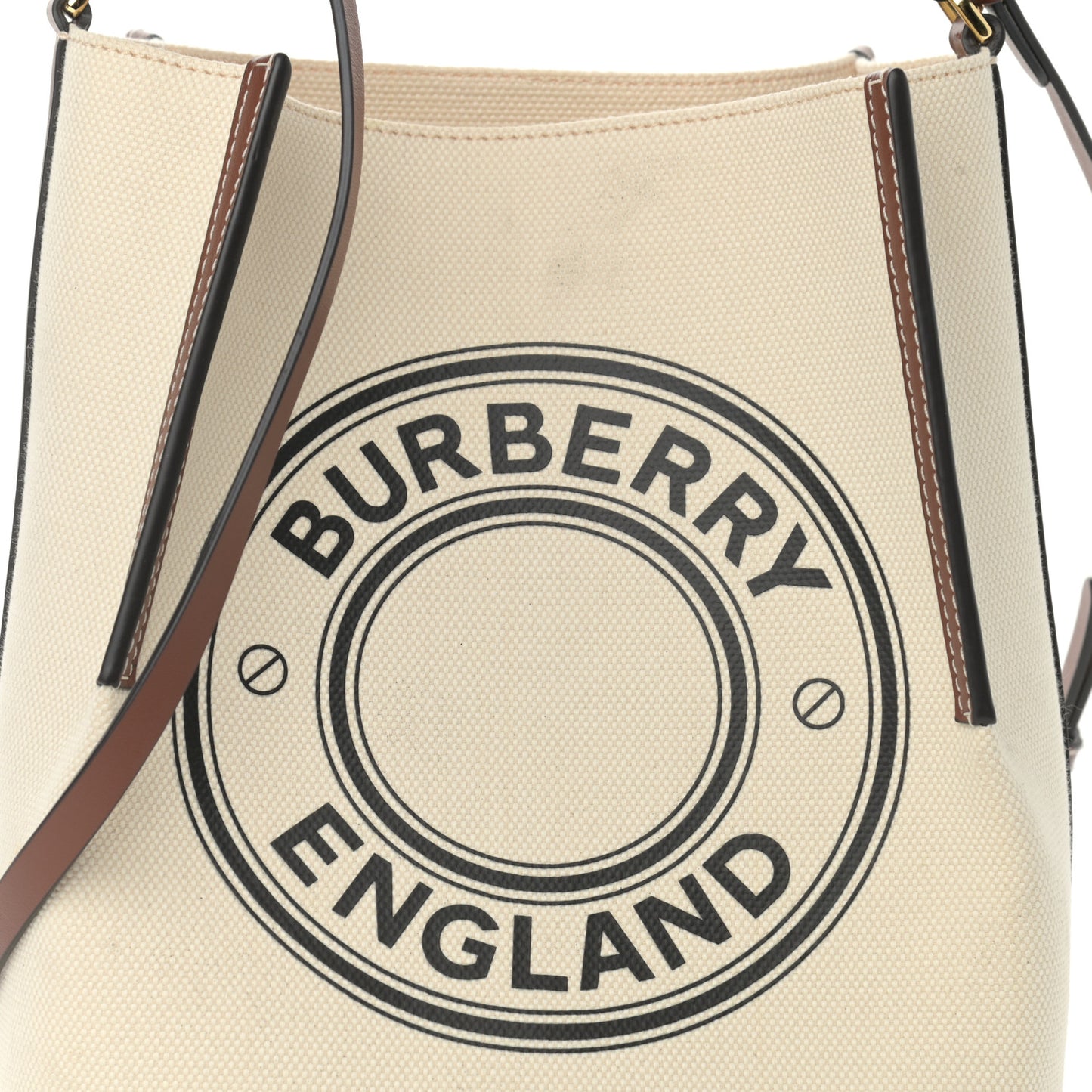 Canvas Cotton Small Peggy Bucket Bag Natural Gold