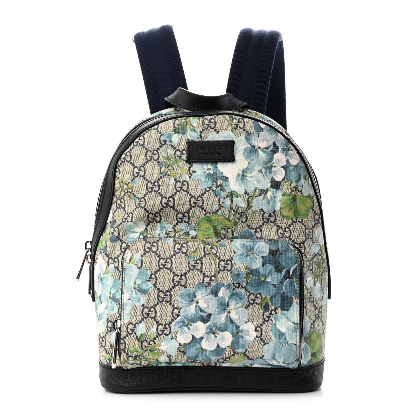 GG Supreme Monogram Blooms Small Day Backpack Blue