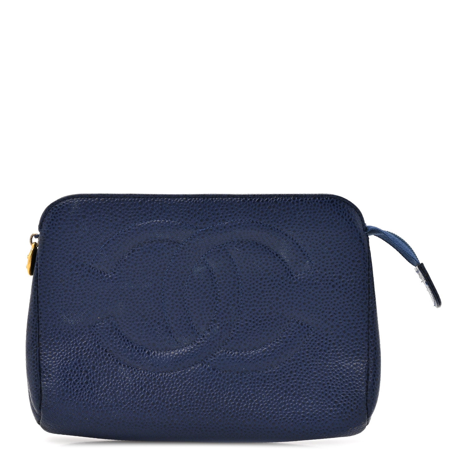 CHANEL ネイビー ケース Chanel Caviar Timeless CC Cosmetic Pouch Blue 1918289 – FASHIONPHILE