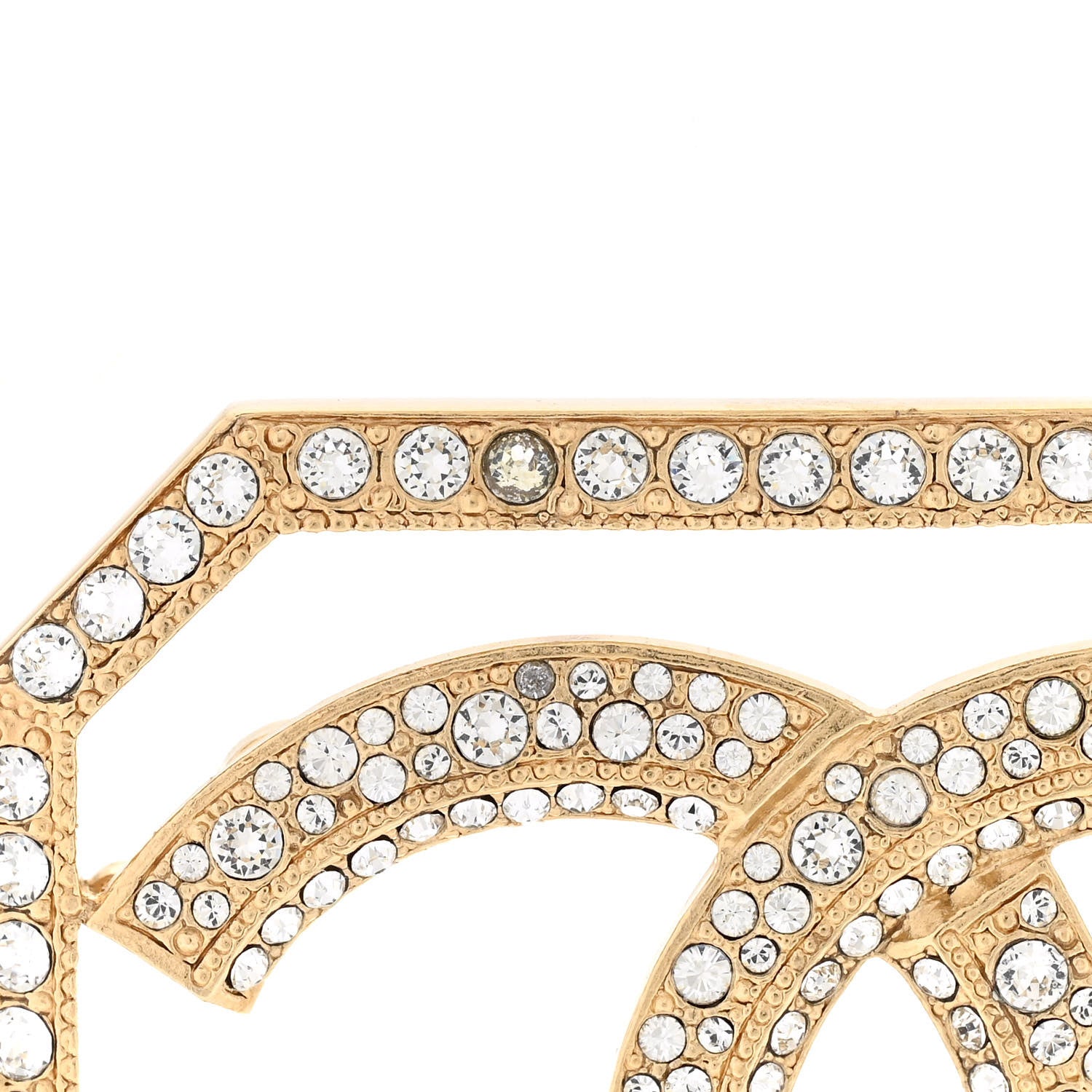 Chanel Crystal CC Brooch Gold 5 of 6