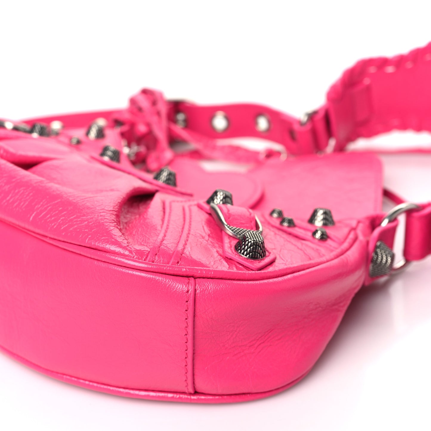 Agneau Arena Le Cagole Shoulder Bag XS Fluo Pink