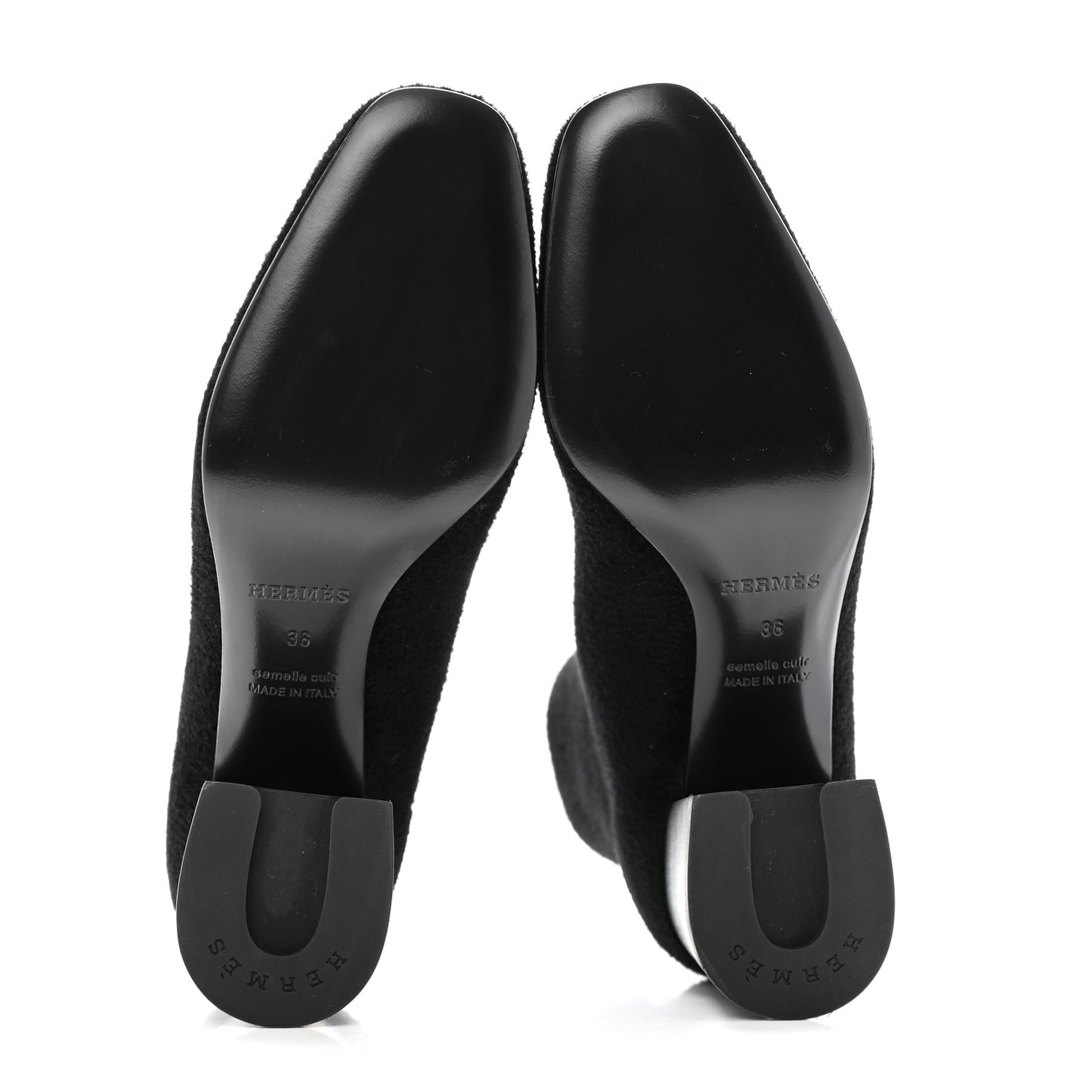 Knit Calfskin Jenna 60 Ankle Boots 36 Black