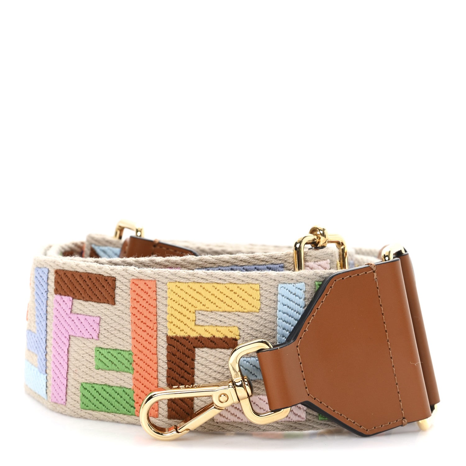 Fendi Canvas Calfskin FF 1974 Adjustable Strap You Multicolor