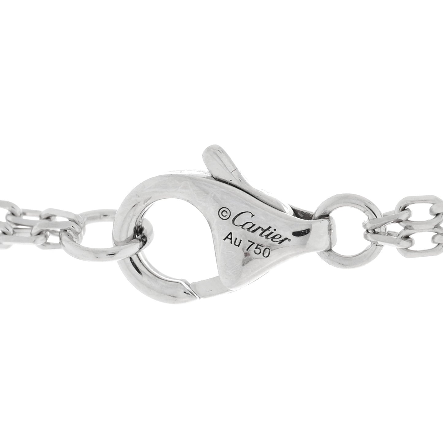 18K White Gold 2 Diamond LOVE Necklace
