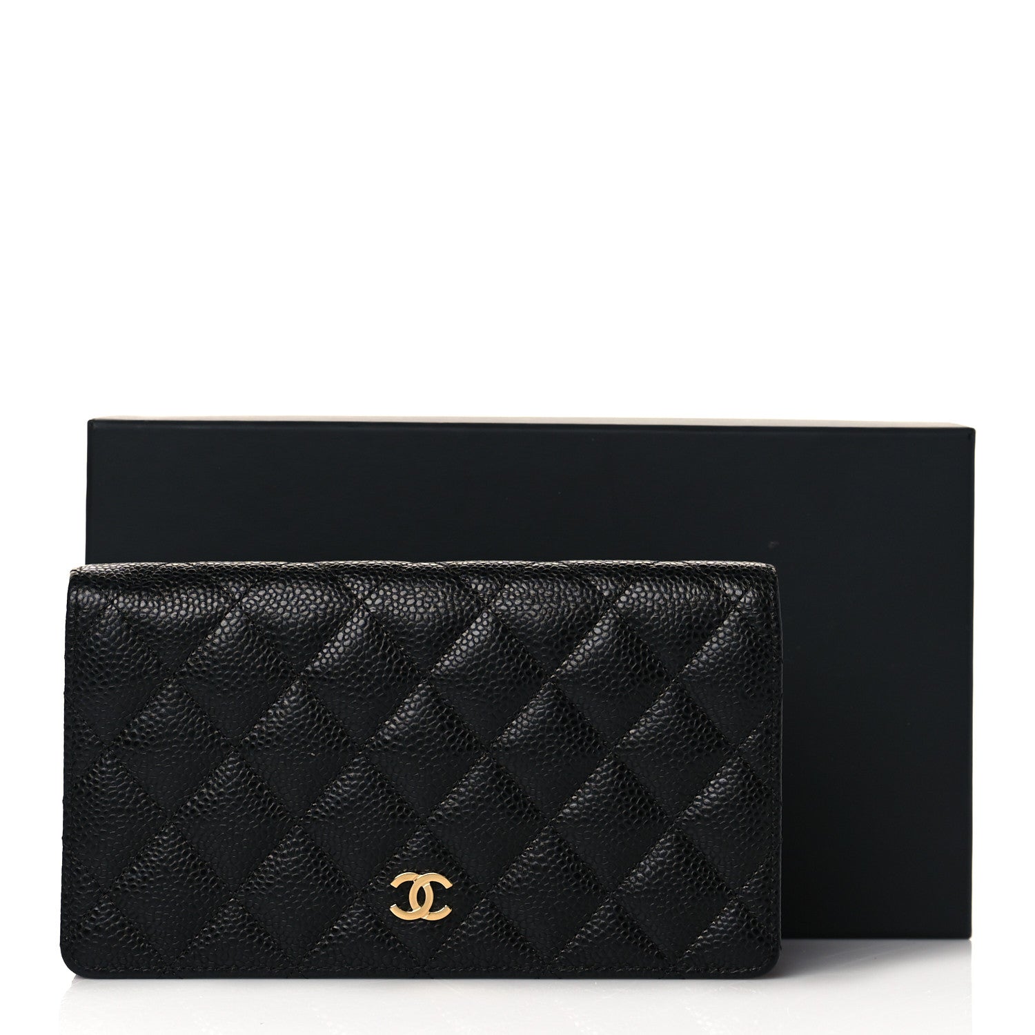 Chanel Caviar Quilted Yen Wallet Black 10 of 10