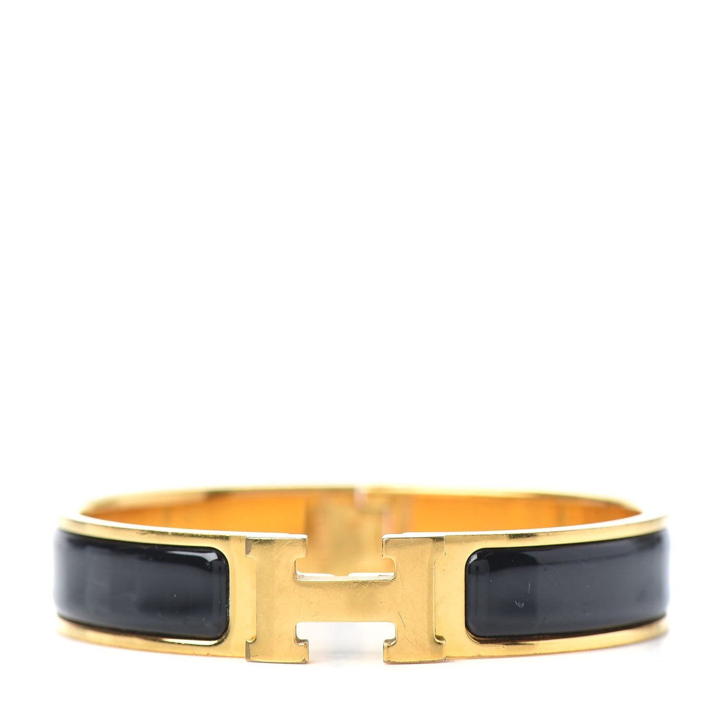 Enamel Narrow Clic Clac H Bracelet PM Black