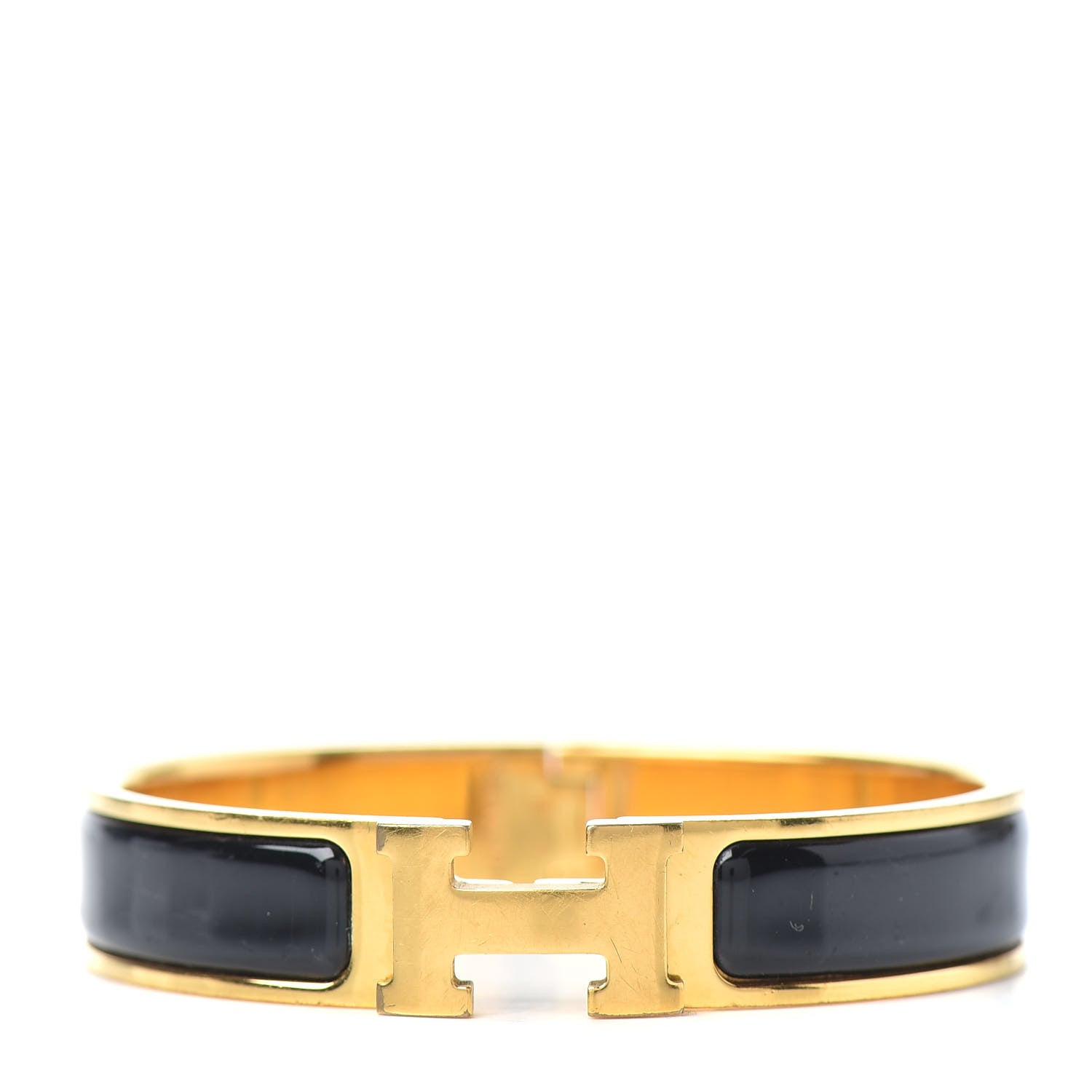 Hermes Enamel Narrow Clic Clac H Bracelet PM Black 1 of 4