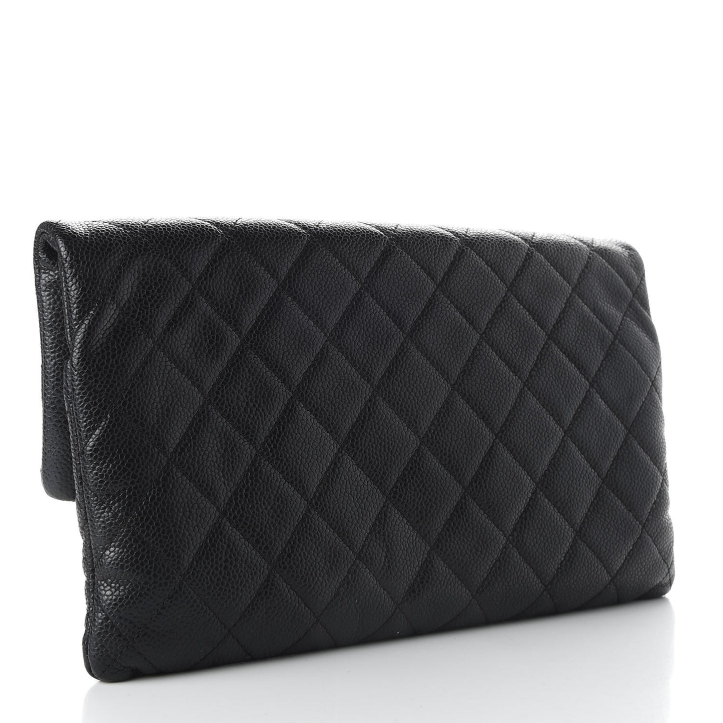Caviar Quilted CC Beauty Clutch Black