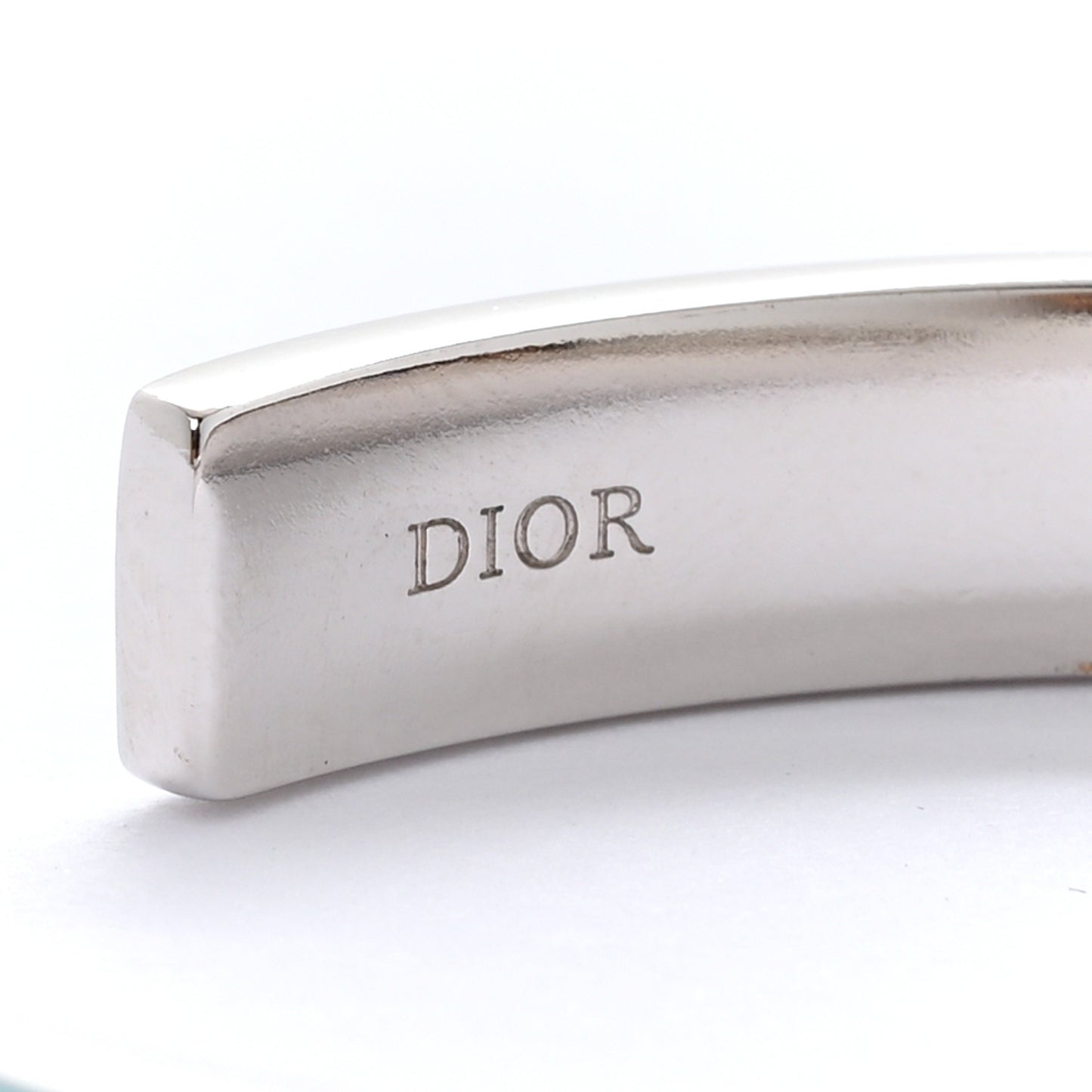 Metal Enamel Code Bangle Bracelet Light Blue Silver