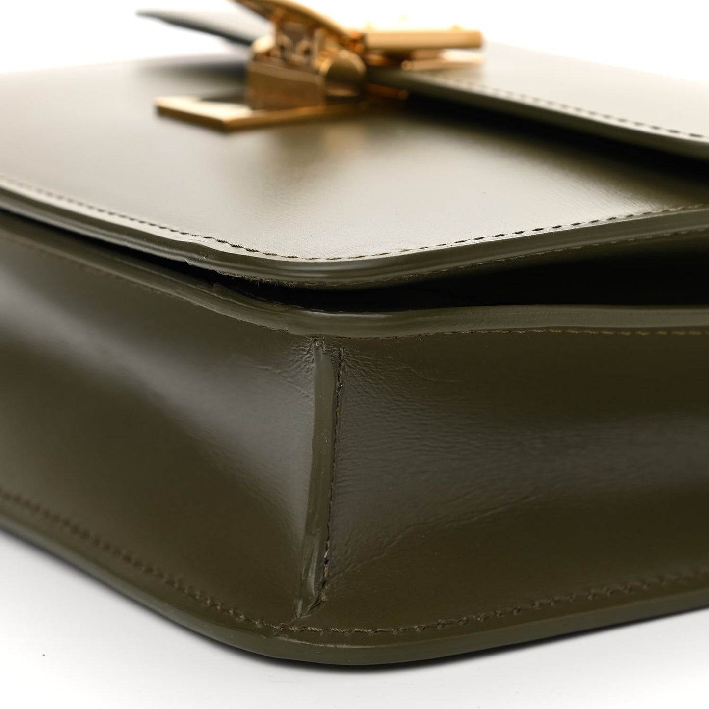 Box Calfskin Teen Classic Box Flap Bag Dark Olive