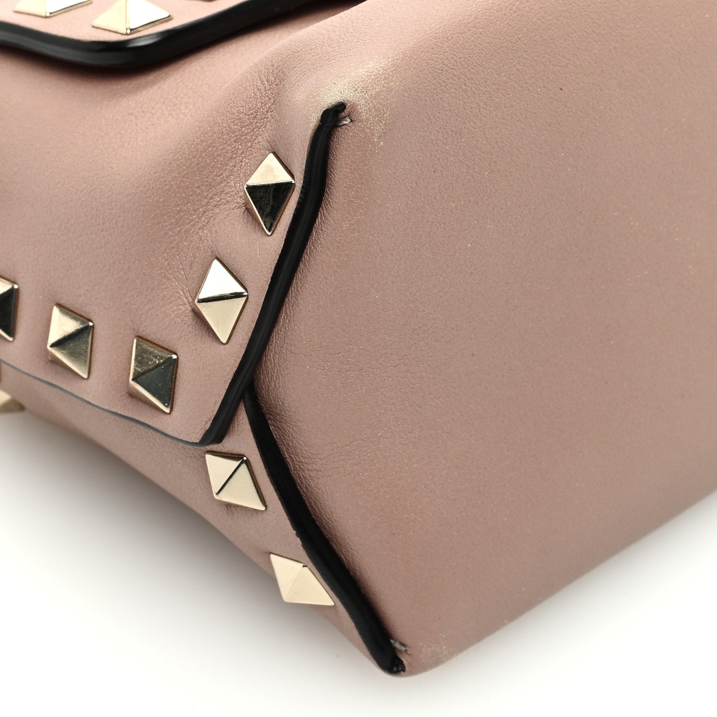 Calfskin Mini Rockstud Crossbody Bag Poudre