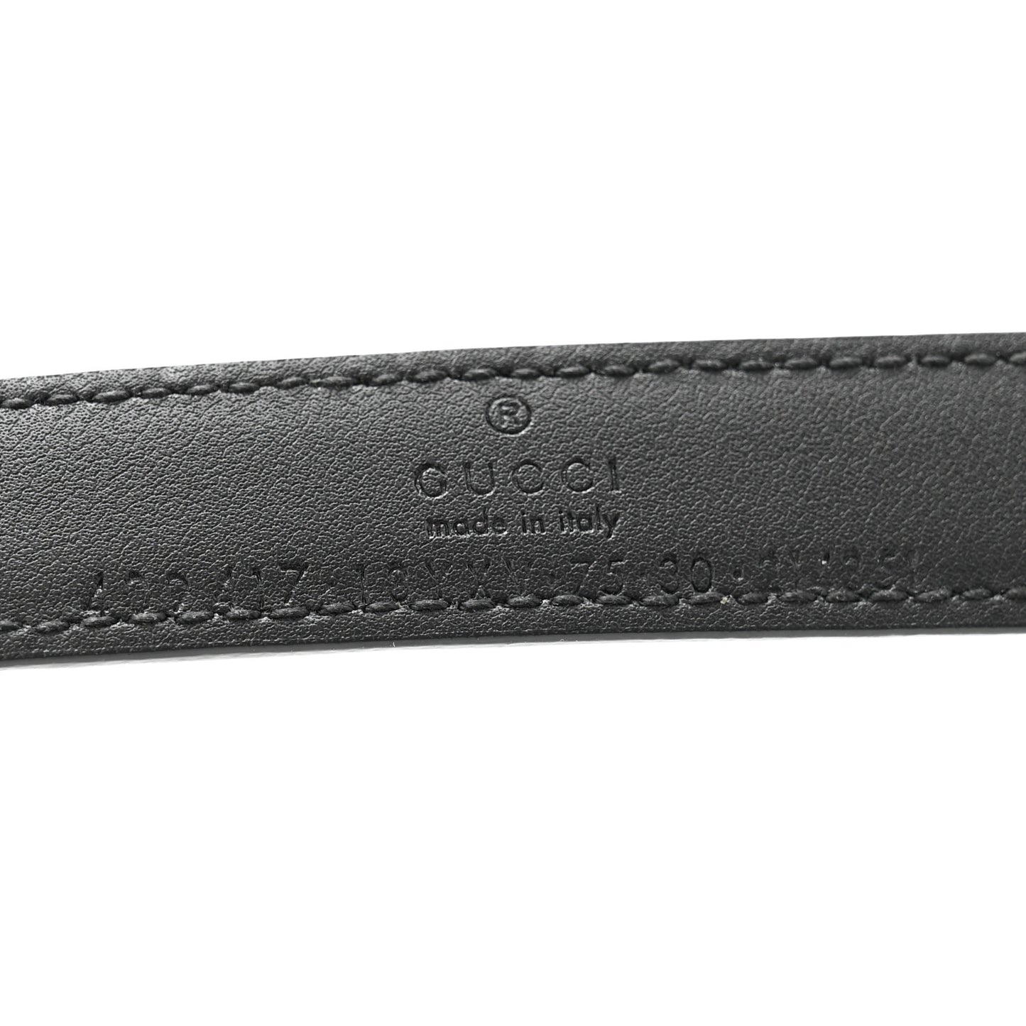 Azalea Calfskin Enamel Monochrome Double G 20mm Belt 75 30 Black