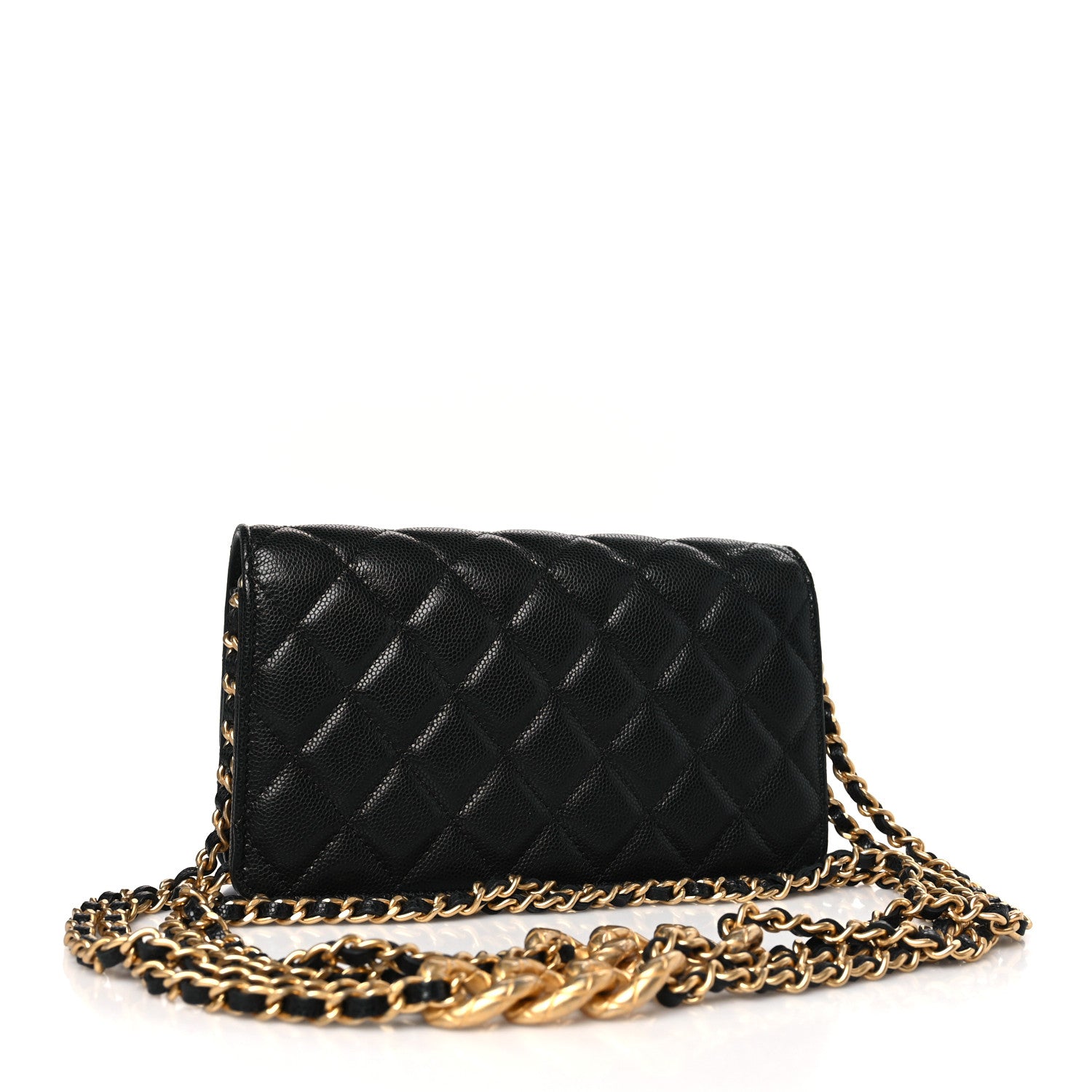 Chanel Caviar Quilted Chain Link Clutch With Chain Black 3 of 9