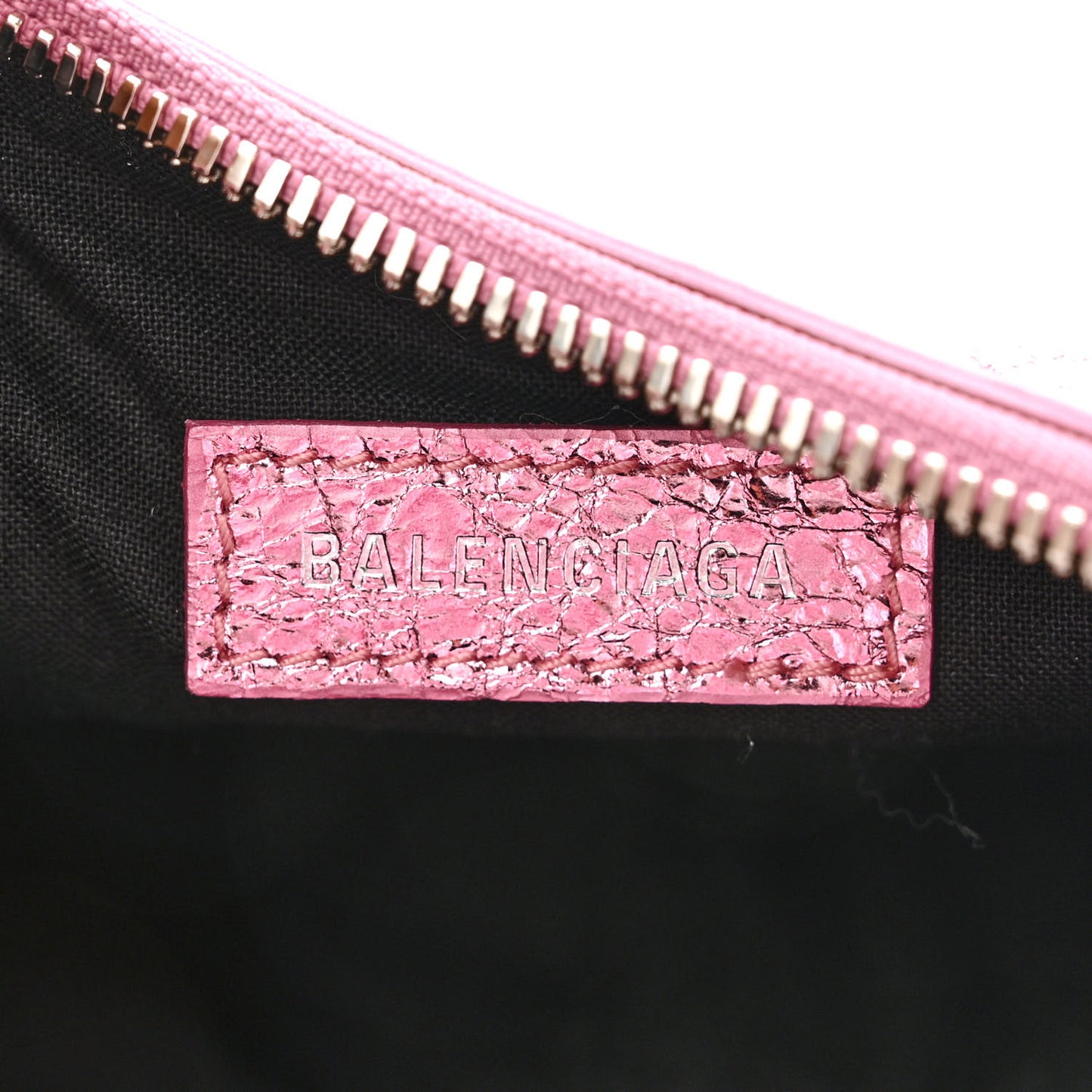 Metallic Agneau Arena Crystal Le Cagole Shoulder Bag XS Met Pink