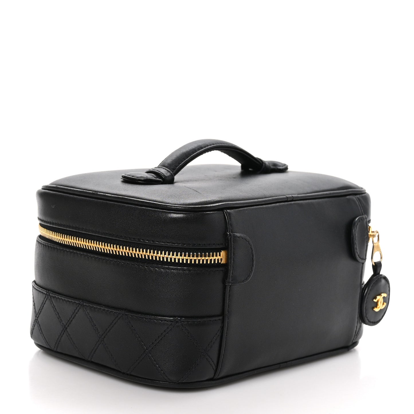 Lambskin Vanity Cosmetic Case Black