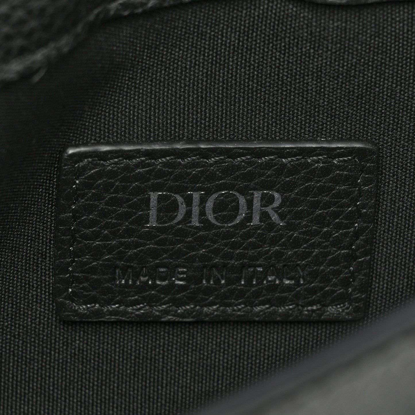 Grained Calfskin Saddle Messenger Bag Black